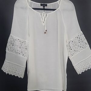 Alyx White Lace Detail Blouse